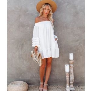VICI Waves Will Fade Pocketed Off the Shoulder Dress